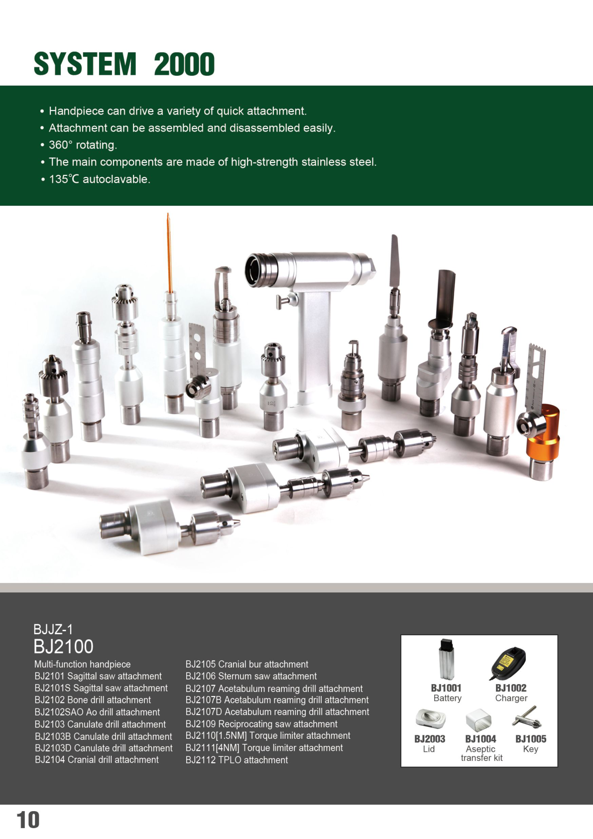 System 2000 Surgical Power Tool Series — Modular Quick-Attachment Orthopedic System
