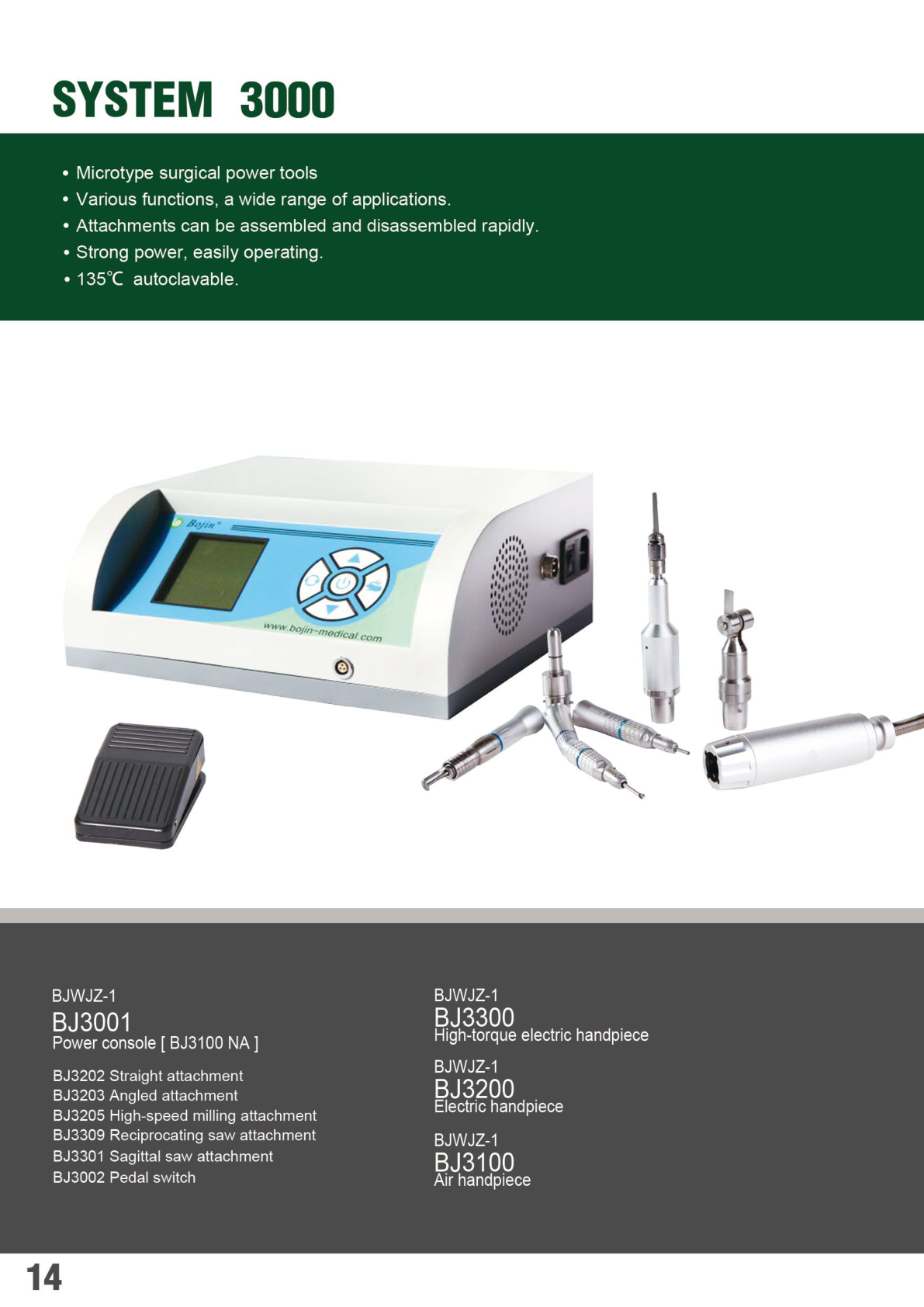 System 3000 Surgical Power Tool Series — Microtype Console-Driven Surgical Power System