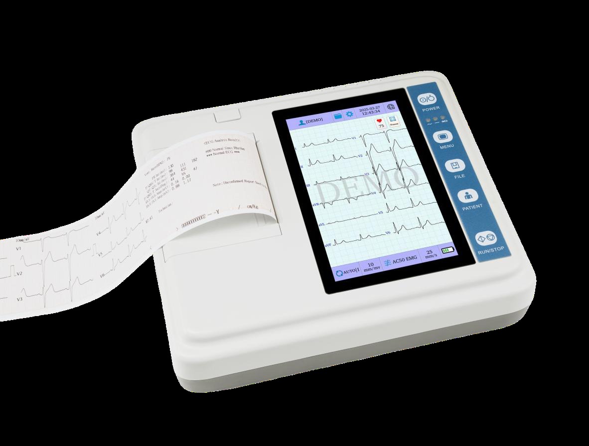 ECG-3303D Three-Channel Electrocardiograph | 12-Lead Touch Screen ECG Machine with Auto Interpretation and 400-Case Storage for Hospitals and Clinics — image 1