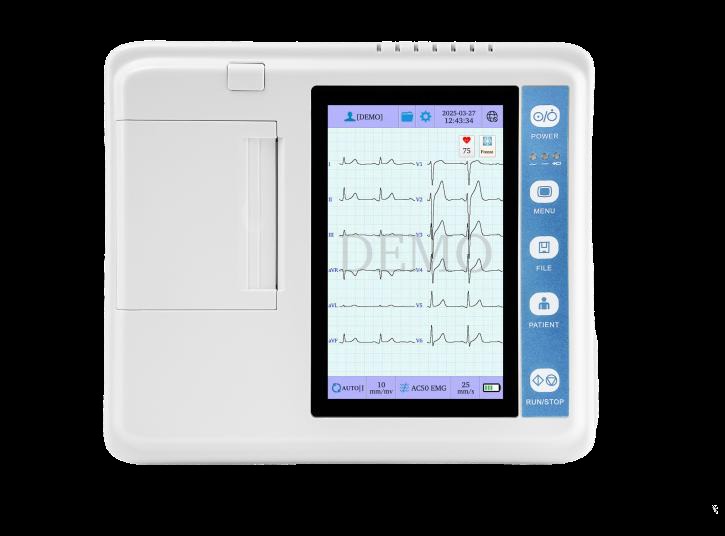 ECG-3303D Three-Channel Electrocardiograph | 12-Lead Touch Screen ECG Machine with Auto Interpretation and 400-Case Storage for Hospitals and Clinics — image 2