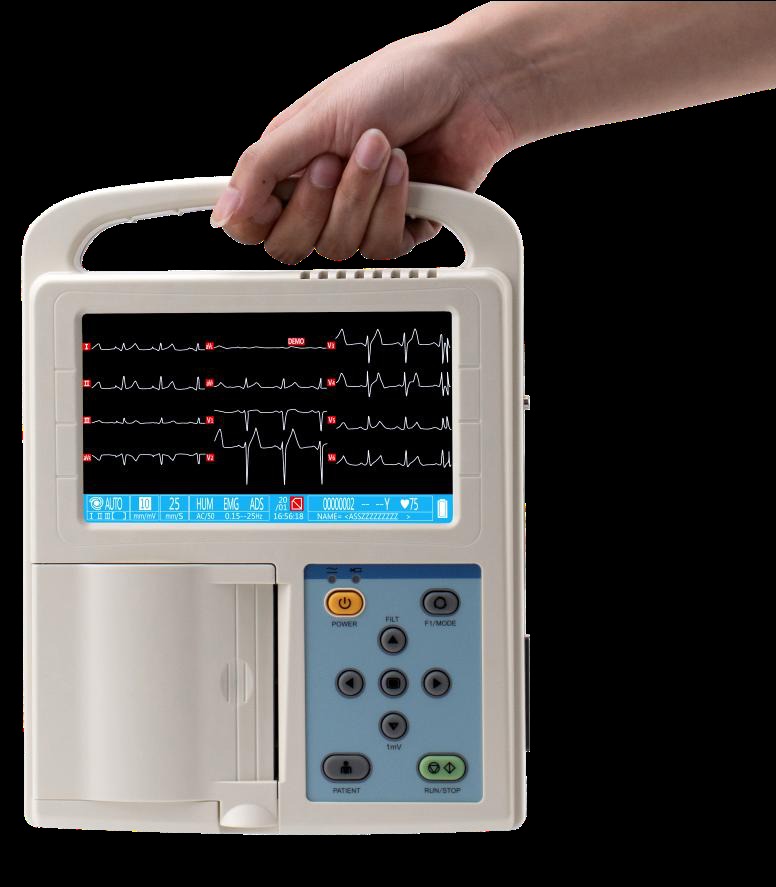 ECG-5503B Three-Channel Electrocardiograph | 12-Lead Colour LCD ECG Machine with Thermal Printer, Auto Interpretation and CE Marking for Hospitals